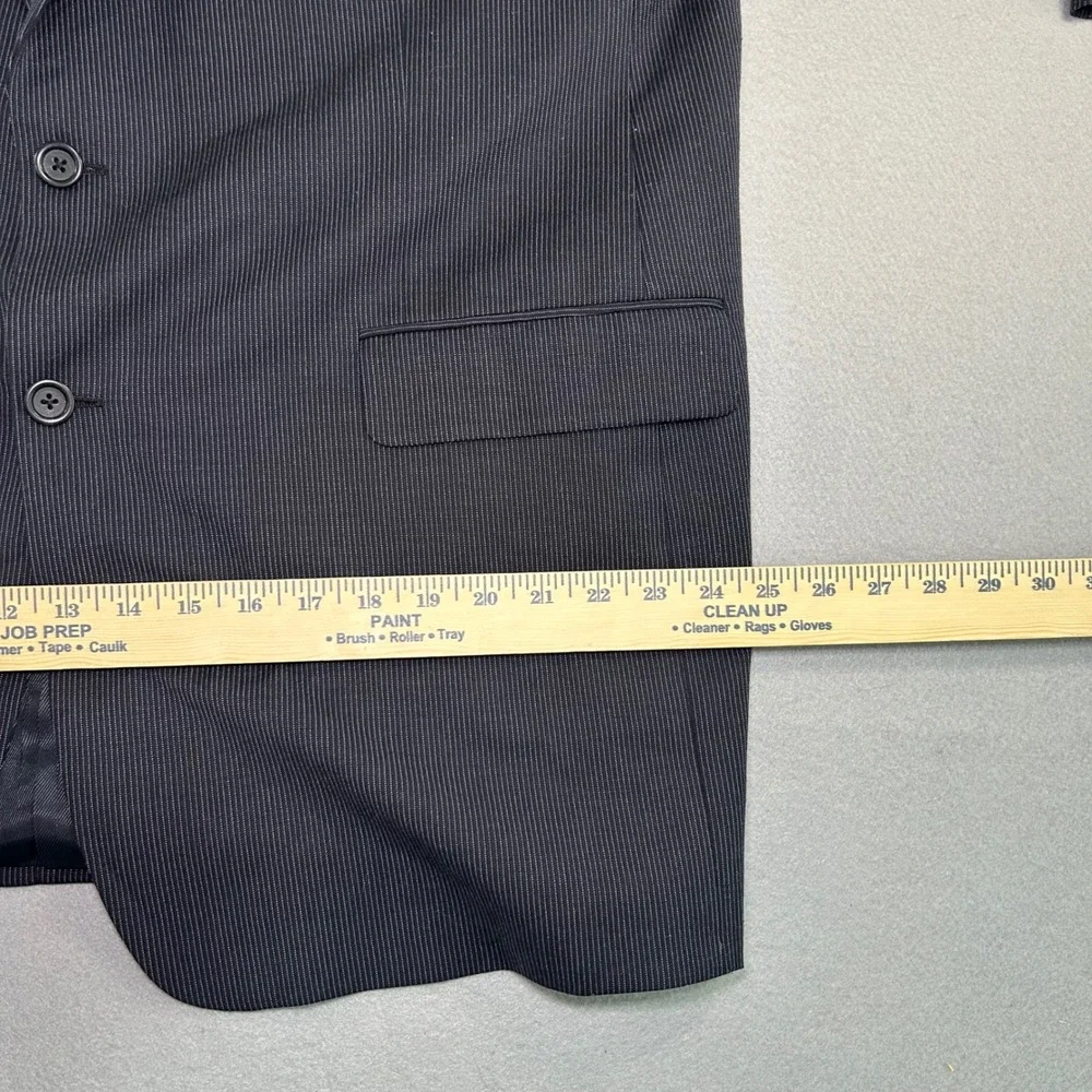 Burberry Blazer Men 46 Long Navy Blue Pinstripe Wool Kensington Sport Coat USA